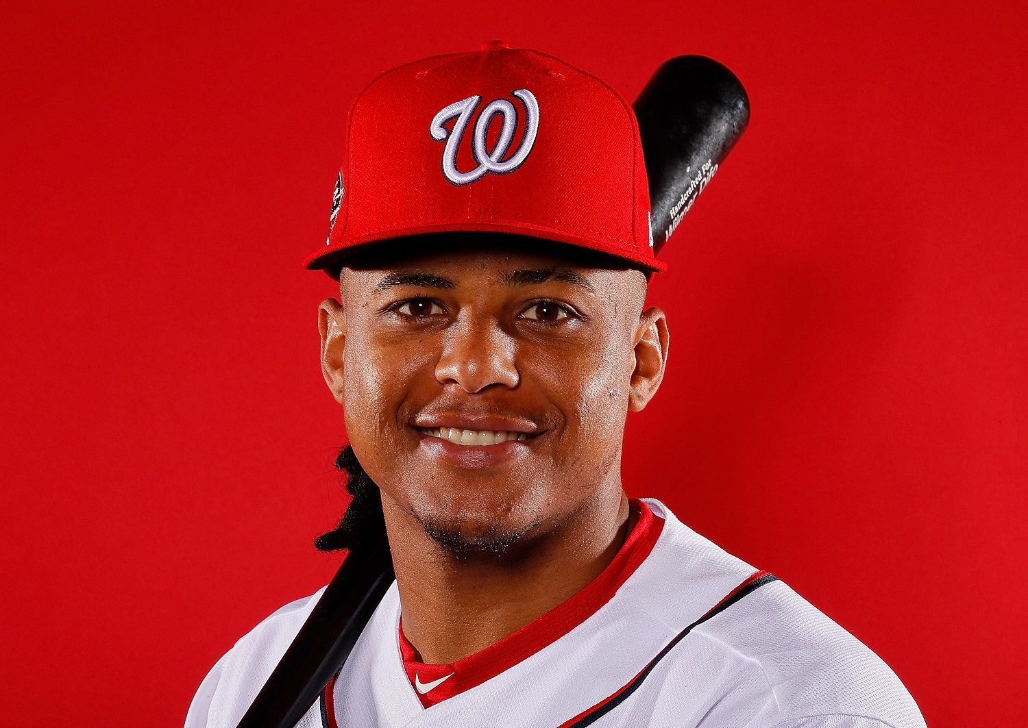 WEST PALM BEACH, FL - FEBRUARY 22:  Wilmer Difo #1 of the Washington Nationals poses for a photo during photo days at The Ballpark of the Palm Beaches on February 22, 2018 in West Palm Beach, Florida.  (Photo by Kevin C. Cox/Getty Images)