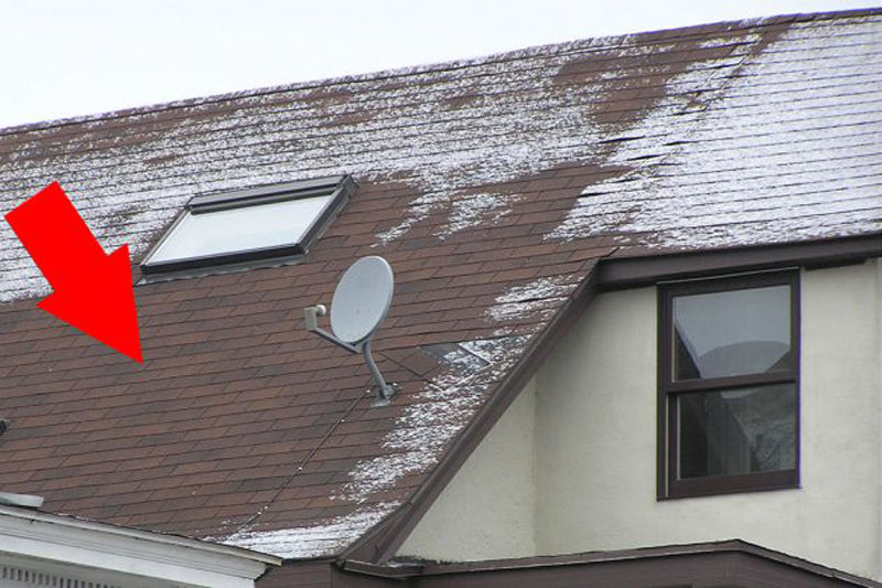 Not all areas of melting snow necessarily indicates energy issues. (Courtesy ARLNow)