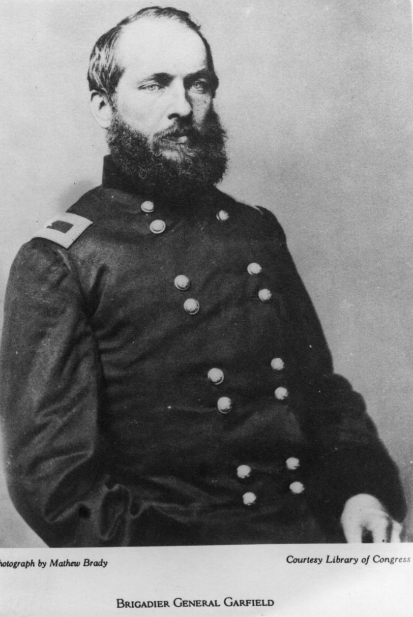 circa 1880:  Born in a log cabin in Ohio, James Abram Garfield (1831 - 1881) became the 20th President of the United States of America in 1881. He held office for four months before being assassinated at Baltimore Railway station by a disappointed office-seeker.  (Photo by Mathew Brady/Hulton Archive/Getty Images)