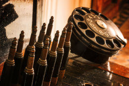 This antique phone is part of the decoration of a hotel morocco