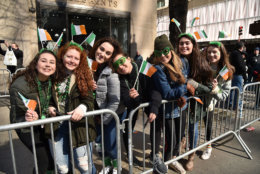 People line the streets in New York City to celebrate St. Patrick's Day. (Theo Wargo/Getty Images)