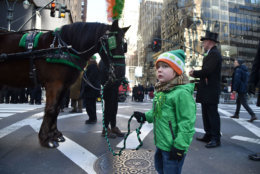 A child attends the St. Patrick's Day parade in New York City. (Theo Wargo/Getty Images)