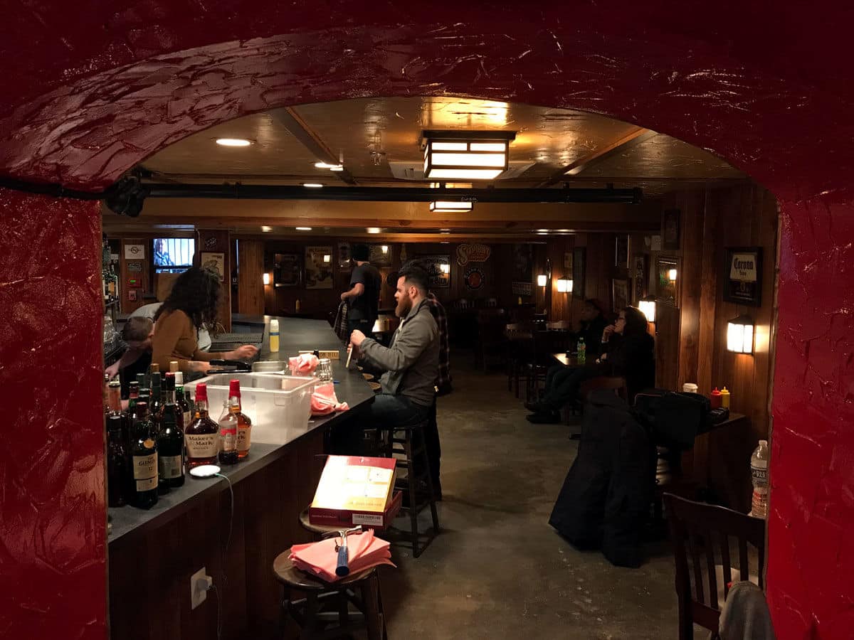 Photo shows the inside of the Quarry House tavern