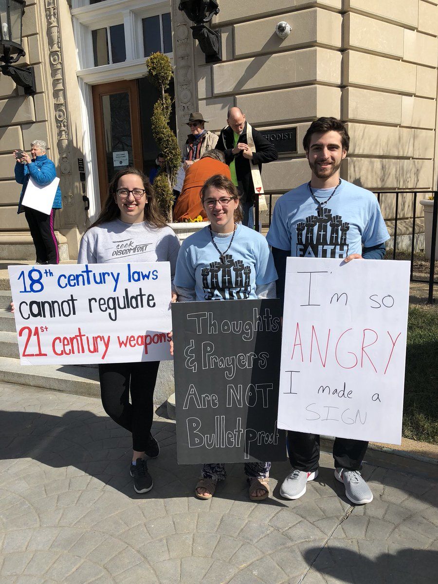 Twitter user Kylie Kosko (@Kylie_Kosko) shared a photo showing a group of her friends holding signs at the March For Our Lives. (Courtesy Kylie Kosko) 