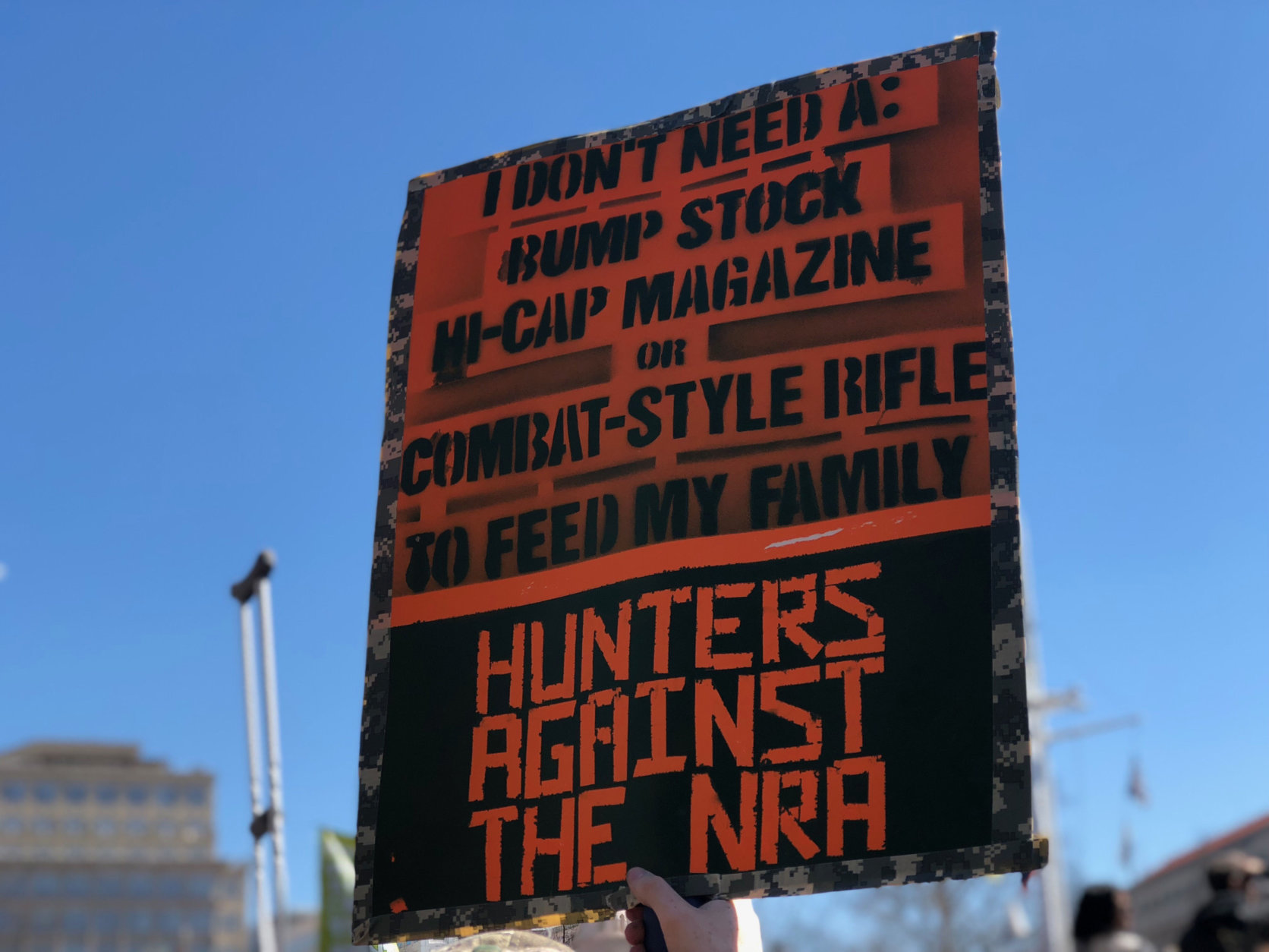 One of the many signs at the March For Our Lives Rally Saturday. (WTOP/Kate Ryan) 