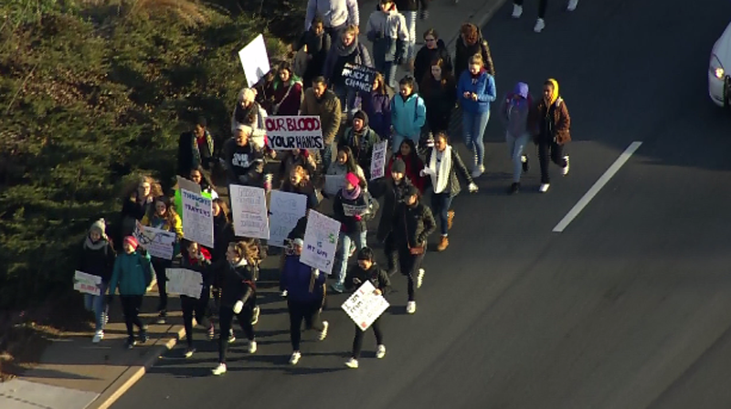 More than 28 D.C.-area schools are participating in the nationwide protest. They plan to gather at the White House and U.S. Capitol, where members of Congress will join them in demanding gun control legislation. (Courtesy NBC Washington)