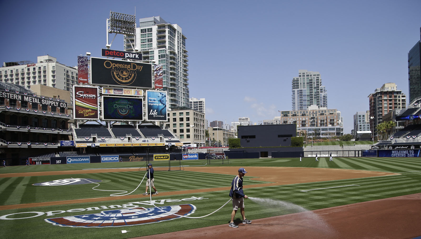 Petco Park, the home of the San Diego Padres, is No. 20 on the list. It costs $63 to see a Padres game in San Diego. File. (AP Photo/Lenny Ignelzi)