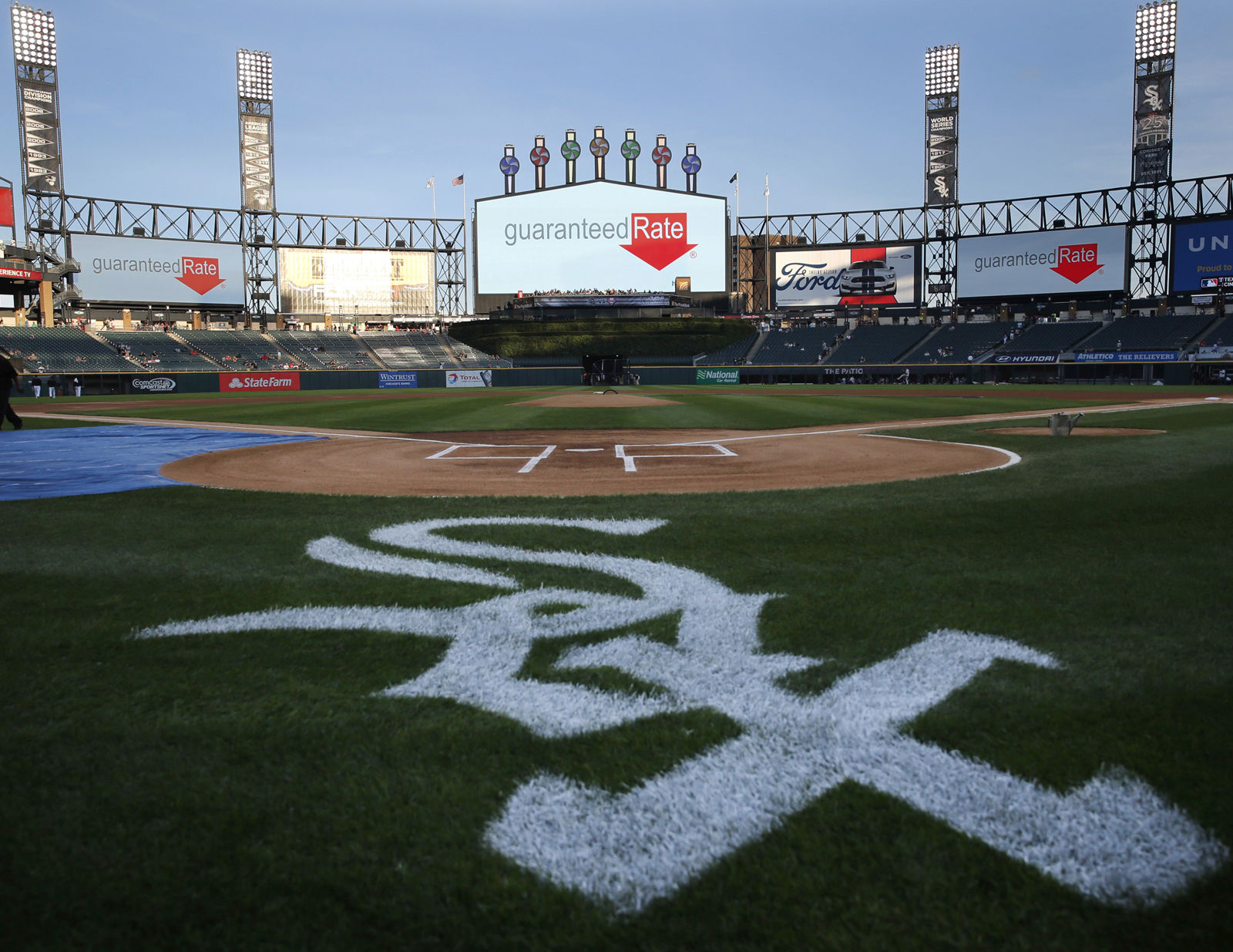 Guaranteed Rate Field, formerly known as U.S. Cellular Field and before that known as "new" Comiskey Park, comes in at No. 21. It costs $62.33 to see the Chicago White Sox at home. File. (AP Photo/Charles Rex Arbogast)