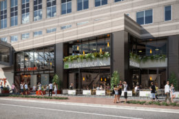 Ballston Exchange is connected directly to the mall and the Ballston Metro by pedestrian skyway bridges. (Credit: Jamestown LP)