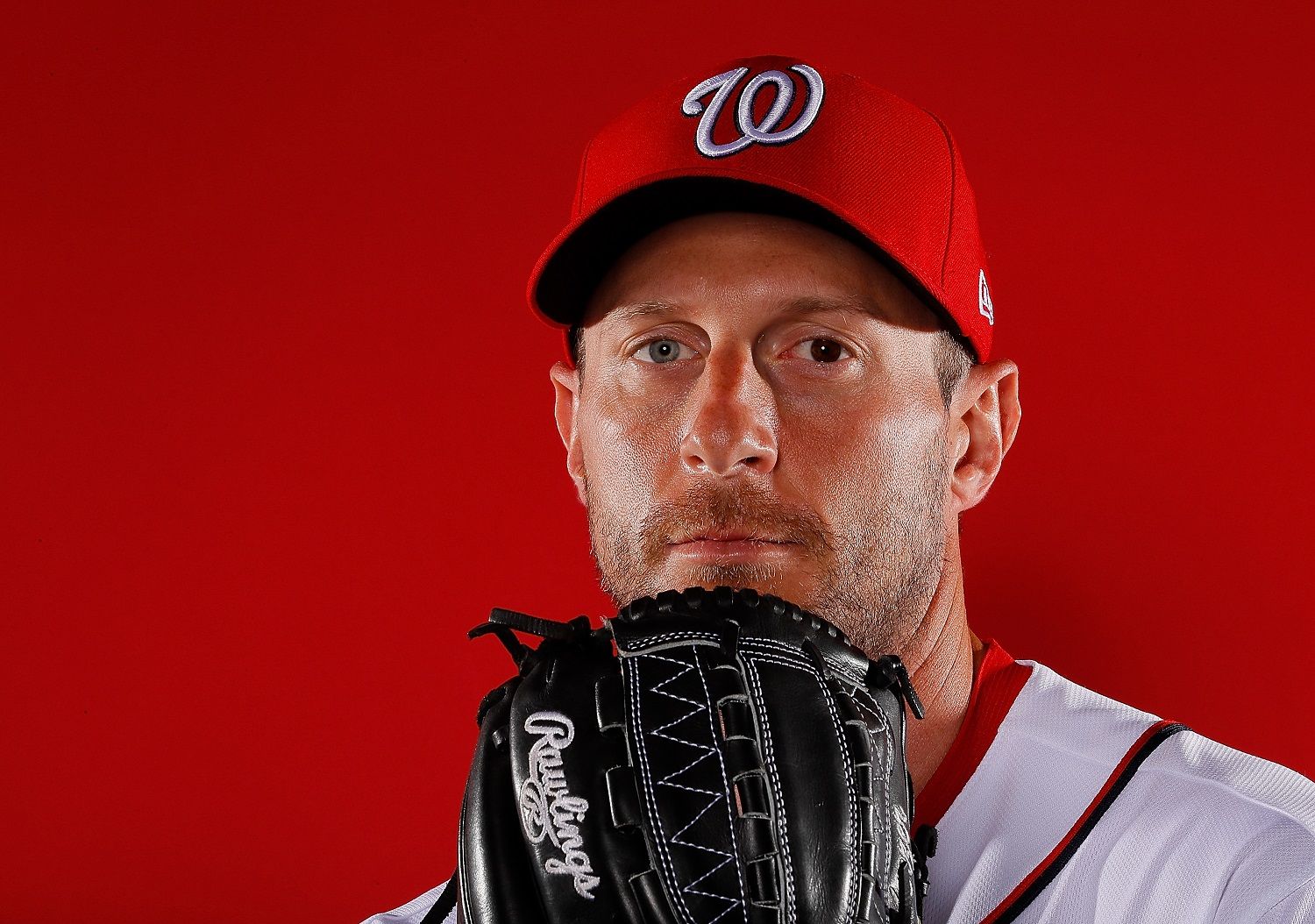 WEST PALM BEACH, FL - FEBRUARY 22:  Max Scherzer #31 of the Washington Nationals poses for a photo during photo days at The Ballpark of the Palm Beaches on February 22, 2018 in West Palm Beach, Florida.  (Photo by Kevin C. Cox/Getty Images)