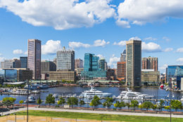 baltimore,maryland,usa. 09-07-17 :  Baltimore skyline on sunny day.