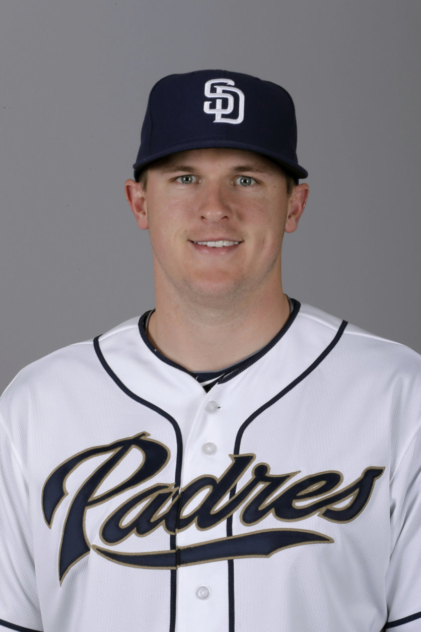 FILE - This 2013 file photo shows Brad Brach of the San Diego Padres baseball team. The Baltimore Orioles have acquired right-handed reliever Brad Bach from the Padres for a minor league pitcher, Monday, Nov. 25, 2013.  (AP Photo/Charlie Riedel, File)