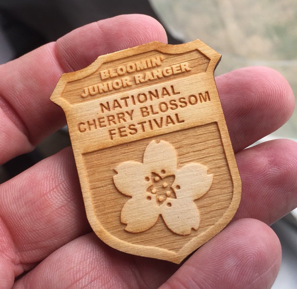 The Bloomin' Junior Ranger Station near the Jefferson Memorial has interactive activities for children who can learn about the cherry trees and Japanese culture to earn a Bloomin' Junior Ranger badge. (WTOP/Kristi King)
