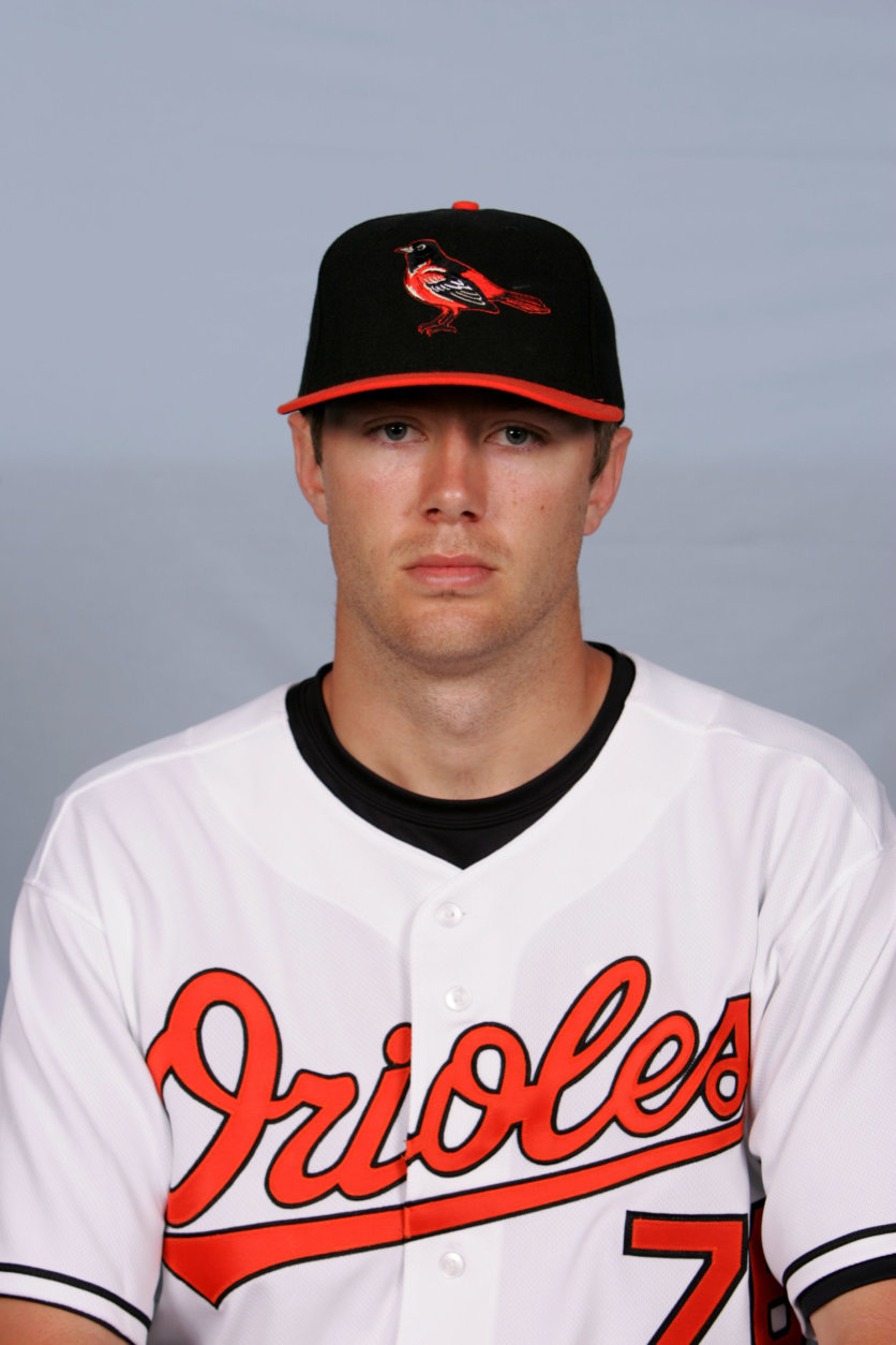 This is a 2008 file photo of Chris Tillman of the Baltimore Orioles baseball team. This image reflects the Orioles active roster as of Monday, Feb. 25, 2008 when this photo was taken. (AP Photo/Rob Carr)