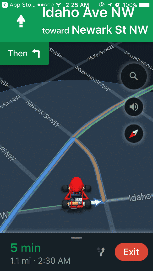 You will need the latest version of Google Maps to activate the Mario Kart feature this week. (Courtesy Google Maps)