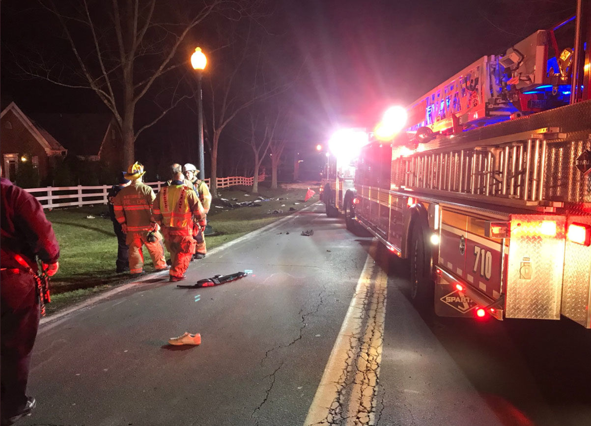Seven people are hurt in a head-on crash in Potomac, Maryland, on Friday, March 23, 2018. (Courtesy Montgomery County Fire and Rescue)