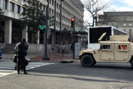 Security and closures in place at the march. (WTOP/Steve Dresner)