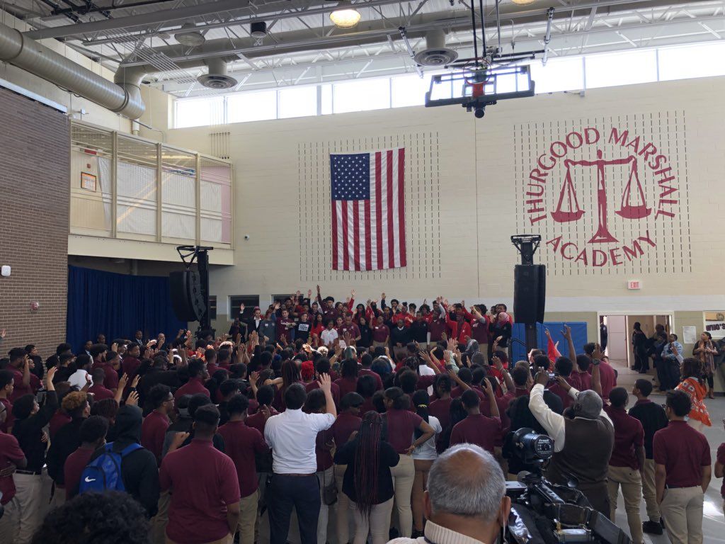Students affected by gun violence were asked to raise their hands. (WTOP/John Aaron)