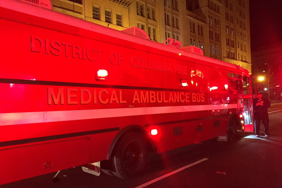D.C. Fire and EMS tweeted the group consisted of a total of 48 younger teenagers and three adults. Most of them were taken as a precaution.(Courtesy D.C. Fire and EMS)