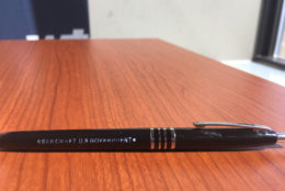 The instantly recognizable government pen. (WTOP/Jack Moore)