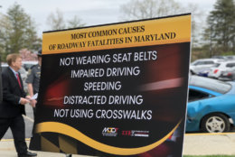 Causes or contributing factors to Maryland highway traffic deaths including impaired driving, distracted driving and not wearing seat belts.  (WTOP/Kate Ryan)