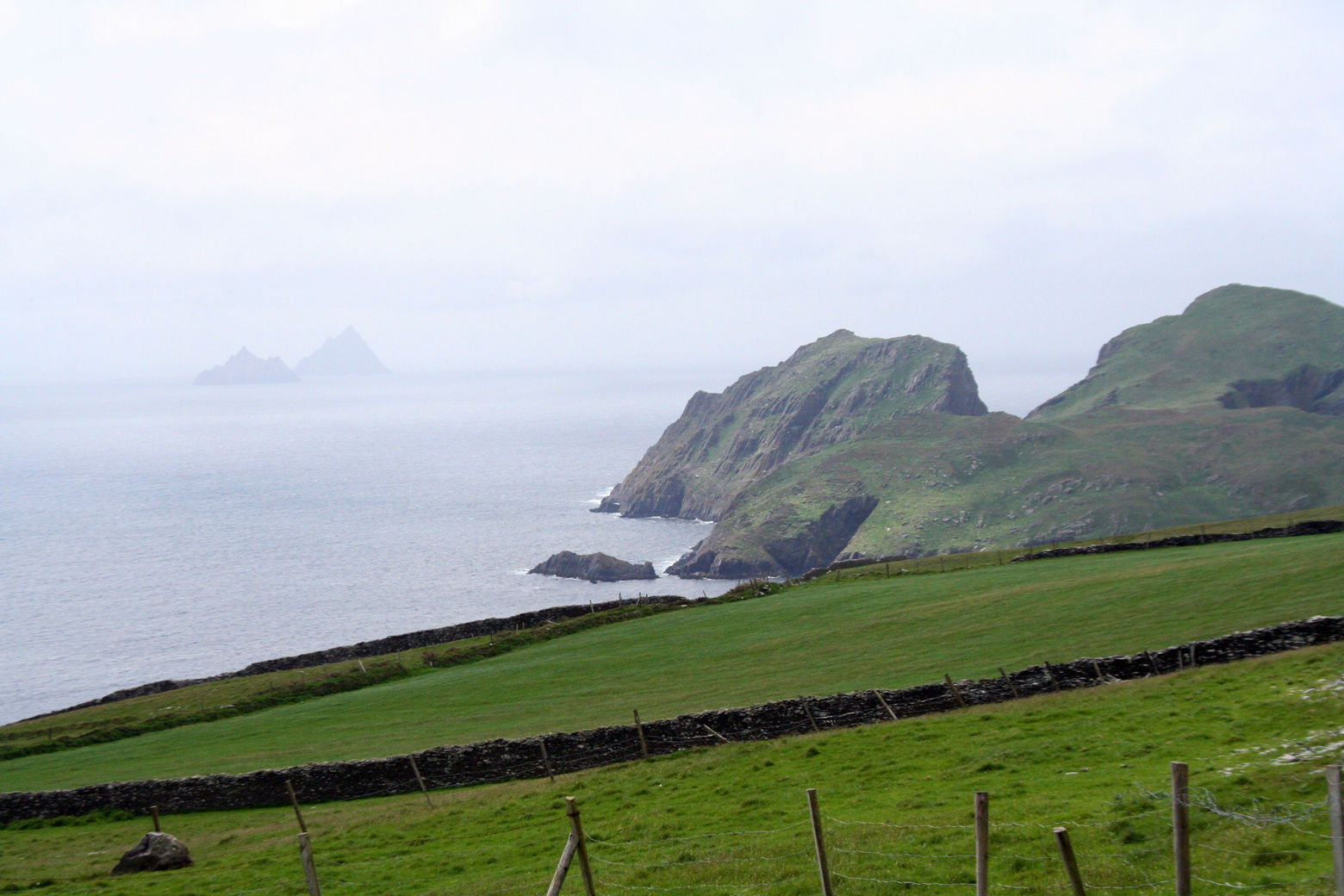 This May 28, 2012 photo shows a view of the Skellig Islands off the coast of the Iveragh Peninsula in County Kerry, Ireland. Ireland is about 300 miles from north to south and a driving trip in the country's western region takes you along hilly, narrow roads with spectacular views ranging from seaside cliffs to verdant farmland.  (AP Photo/Jake Coyle)
