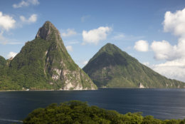 Image of Petit Pitons, and Gros Pitons of St. Lucia, Caribbean Island