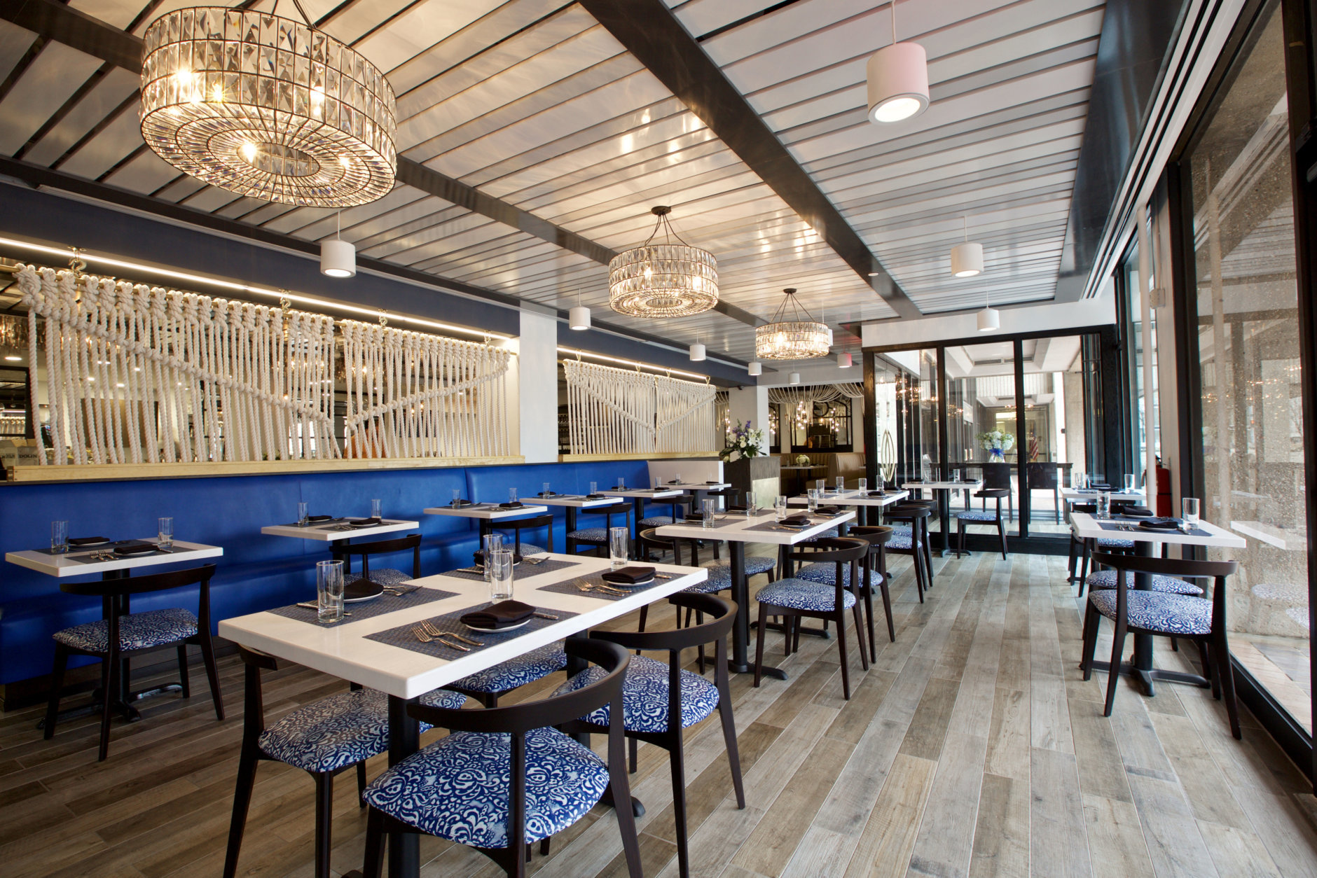 At All Set (8630 Fenton St., Silver Spring), Streetsense complemented the coastal New England cuisine with a contemporary nautical look. (Courtesy Streetsense/Wayne E. Chinnock)