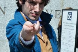 A man dressed as the character Newt Scamander from the movie, "Fantastic Beasts and Where to Find Them" arrives at Awesome Con 2018 at the Walter E. Washington Convention Center in Washington, D.C. (Shannon Finney)