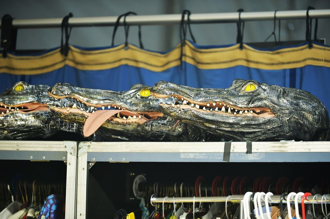 Alligator head pieces for performers in Cirque du Soleil's, "LUZIA". (Courtesy Shannon Finney)