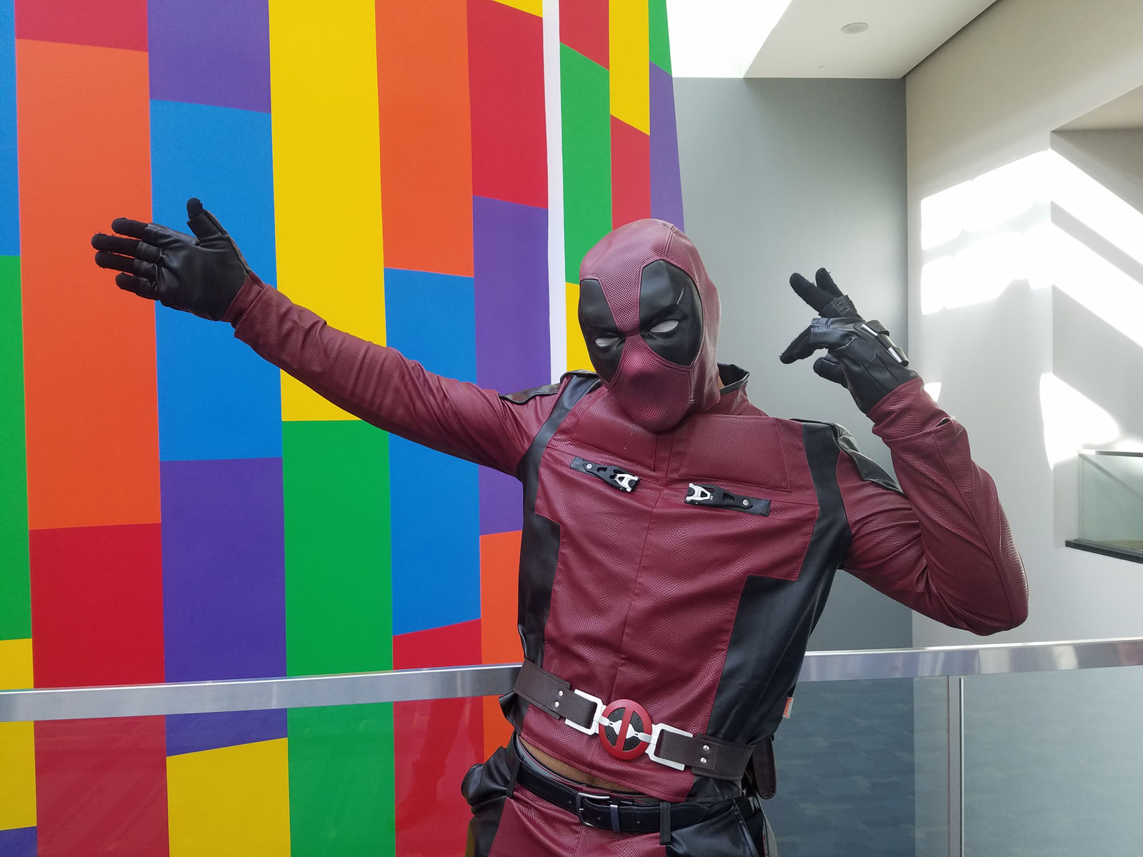 A man dressed as Deadpool at the D.C. Awesome. (WTOP/Will Vitka)