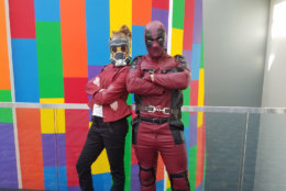 A man and woman dressed as Deadpool and Ms. Starlord at AwesomeCon. (WTOP/Will Vitka)