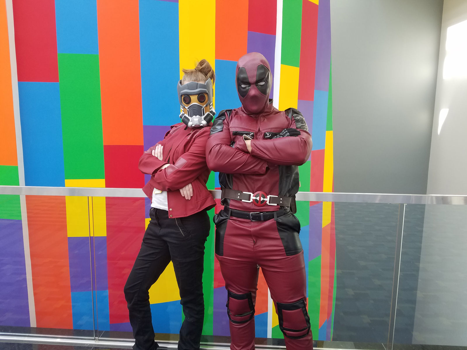 A man and woman dressed as Deadpool and Ms. Starlord at AwesomeCon. (WTOP/Will Vitka)