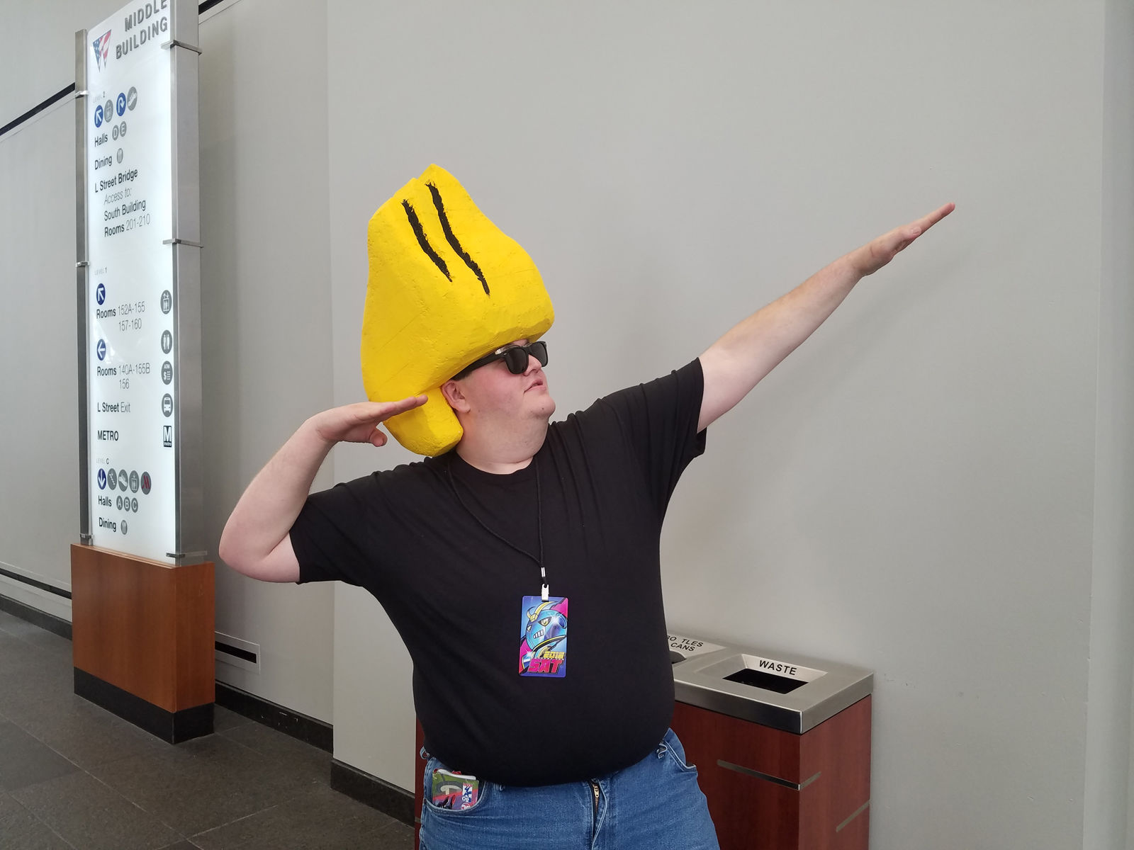A man dressed as Johnny Bravo at AwesomeCon 2018. (WTOP/Will Vitka)