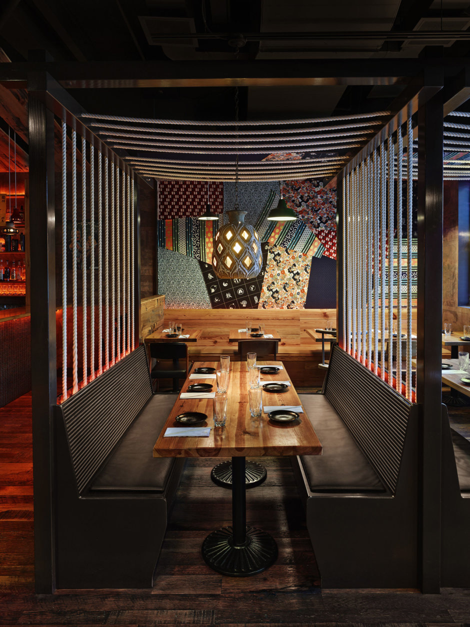 For Daikaya (705 Sixth St. NW), Streetsense traveled to Japan to ensure authenticity in its work. Designer Brian Miller used dark woods in the upstairs area, complementing the Japanese comfort food. (Courtesy Streetsense/Nikolas Koenig)