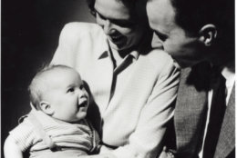 374942 02: (FILE PHOTO) An infant George W. Bush with his mother Barbara Bush and his father George Bush posing for a portrait in New Haven, CT, April 1947. George W. Bush is currently campaigning for the Republican party for the presidencial election in November 2000. (Photo by Newsmakers)