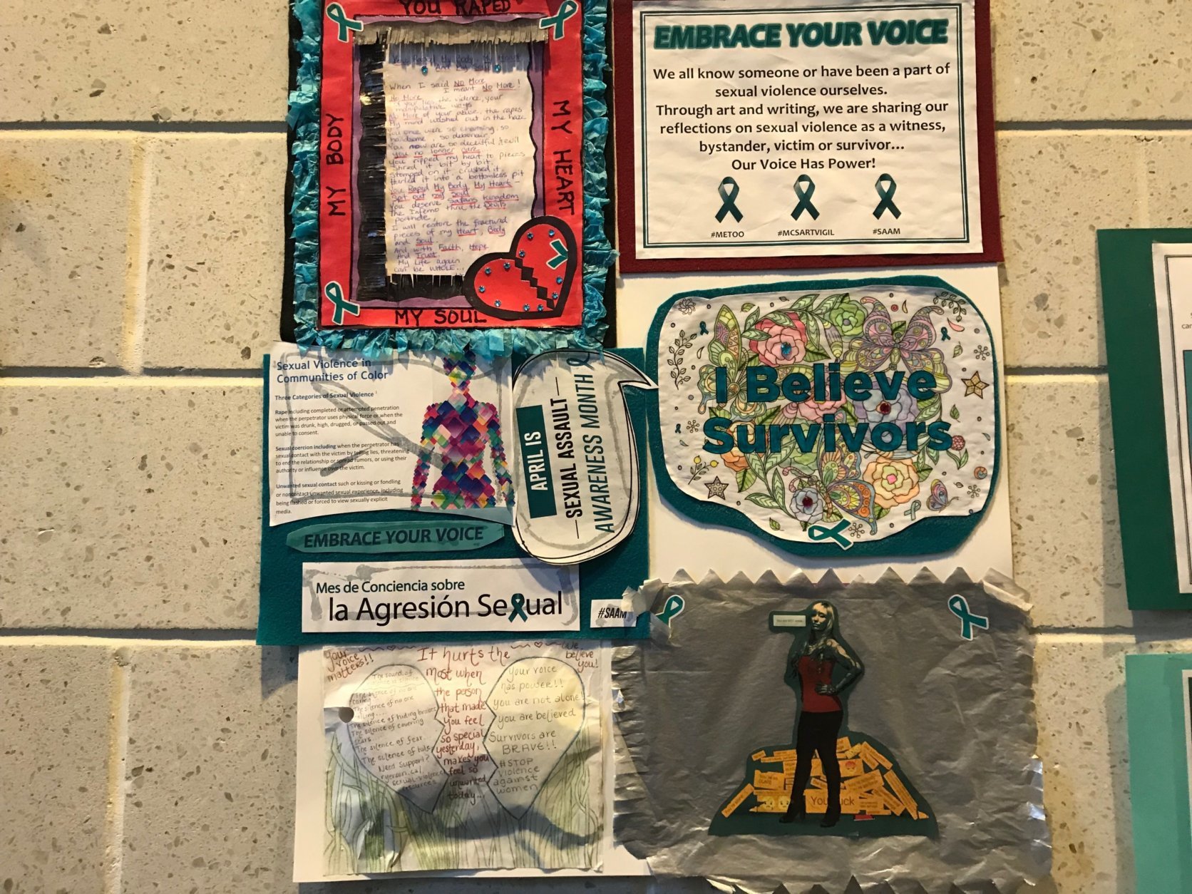 Art and poetry by inmates at Montgomery County Correctional Facility who have been victims of sexual assault. (WTOP/Dick Uliano)