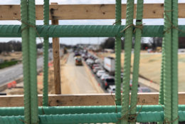 From the overpass now under construction at MD RT5 and Brandywine Road. (WTOP/Kate Ryan)