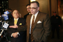 John "Junior" Gotti  speaks to reporters after leaving Manhattan federal court Tuesday, Dec. 1, 2009 in New York. A judge declared a mistrial Tuesday at the racketeering trial of John "Junior" Gotti after a jury failed to reach a verdict against the son of the notorious Gambino crime family mob boss - the case's fourth hung jury in five years. (AP Photo/Mary Altaffer)