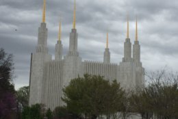 The Mormon Temple in Kensington, Maryland, is undergoing renovations. (WTOP/John Domen)