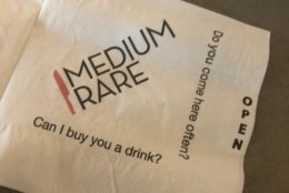 One of Medium Rare's napkins features cheesy pickup lines. (Credit: Medium Rare)