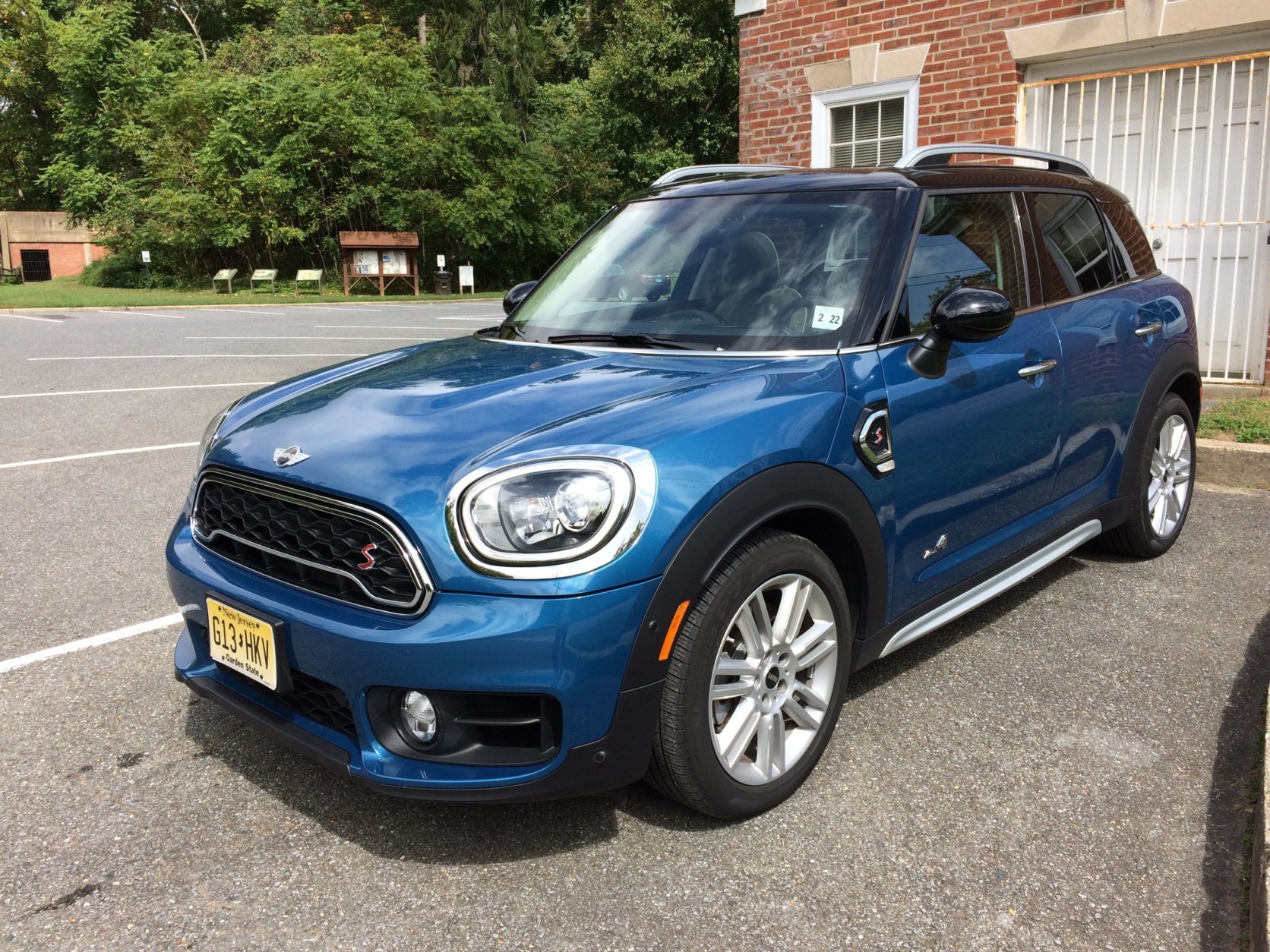 The large Cooper S Countryman still looks like a Mini - just taller and longer. The S version also looks racier with large LED fog lights and the blacked out egg crate grill. (WTOP/Mike Parris)