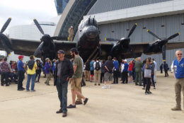 The Lancaster on display is one of only two Lancasters still left that are considered airworthy. (WTOP/Kathy Stewart)