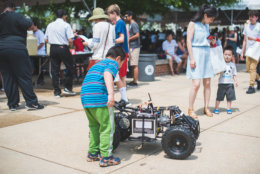 This robot was rolling around along Science and Tech Way at the 2017 Maryland Day. (Courtesy University of Maryland)