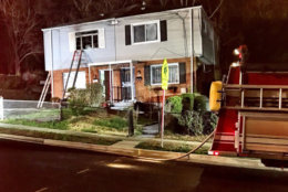 A man was found dead after a fire in the 4600 block of Brookfield Drive in Suitland, Maryland, in Prince George's County. (WTOP/Neal Augenstein)
