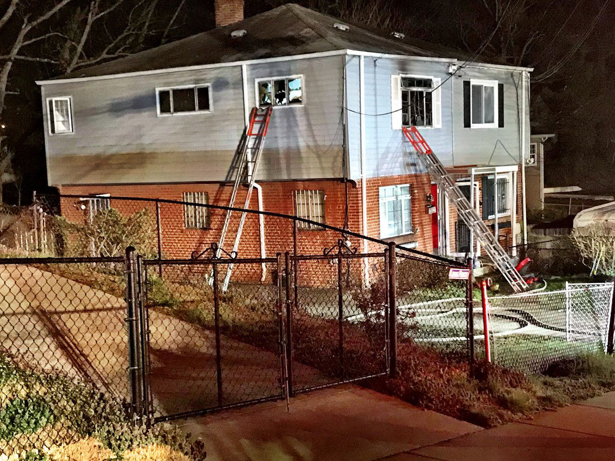 A man who is believed to be in his 50s was found dead in the house, it's not clear whether the fire killed him or if he had been dead before the fire started. (WTOP/Neal Augenstein)