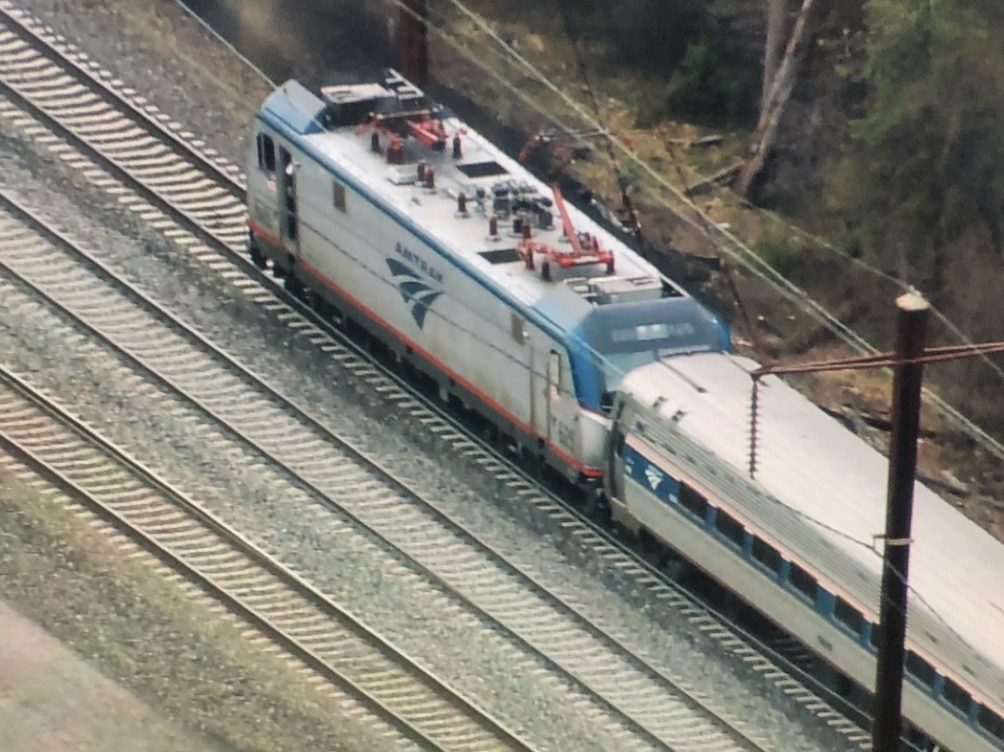 A person is dead after being hit by a train near Bowie State University Tuesday morning (Courtesy NBC4/Brad Freitas).