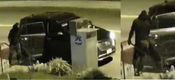 This vehicle was seen in the April 12 attack in the 3700 block of Southern Avenue in Southeast. The vehicle is believed to be Hyundai Santa Fe, dark in color. (Courtesy D.C. Police Department)
