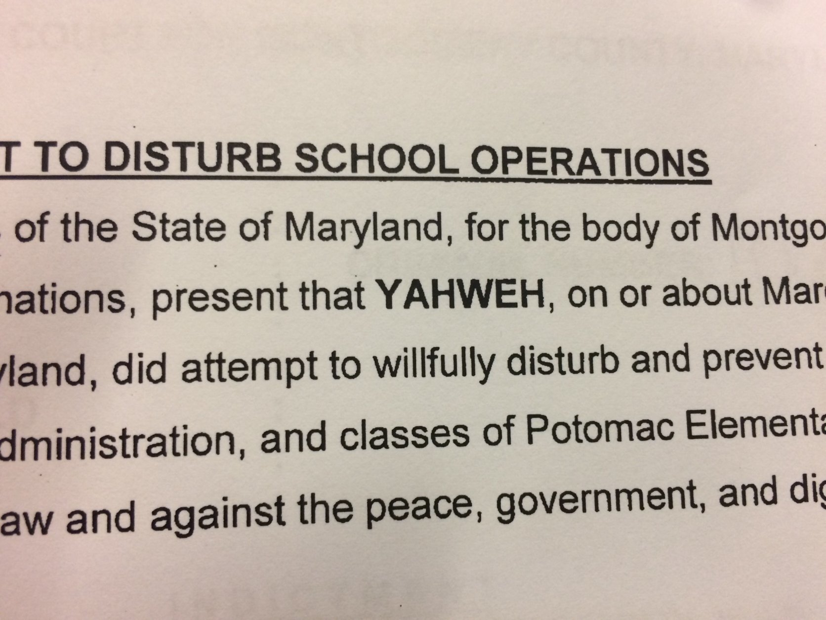 Virgil McDonald, who had his name legally changed to "Yahweh," was indicted on charges including attempting to threaten mass violence and disturb school operations.