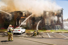 The fire damaged 13 homes, fire officials said. (Courtesy Brent Schnupp/Fairfax County Fire and Rescue)